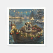 Bulldog Weihnachtsfest Serviette (Vorderseite)