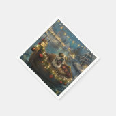 Bulldog Weihnachtsfest Serviette (Ecke)