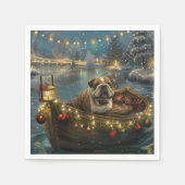 Bulldog Weihnachtsfest Serviette (Vorderseite)