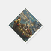 Bulldog Weihnachtsfest Serviette (Ecke)