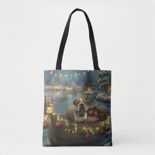Bulldog Weihnachtsfest Tasche (Vorderseite)