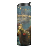 Bulldog Weihnachtsfest Thermosbecher (Nach links gedreht)