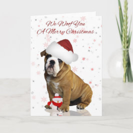 Bulldog Weihnachtskarte Feiertagskarte