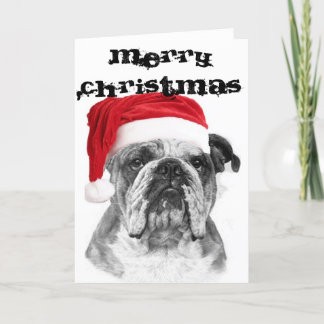 Bulldog Weihnachtskarte Feiertagskarte