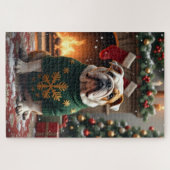 Bulldog-Weihnachtskunst Puzzle (Horizontal)