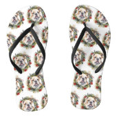 Bulldog Weihnachtsmann Badesandalen (Fußbett)