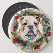 Bulldog Weihnachtsmann Button (Vorne & Hinten)
