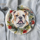 Bulldog Weihnachtsmann Button (Beispiel)