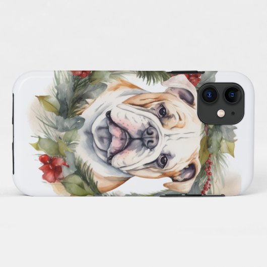 Bulldog Weihnachtsmann Case-Mate iPhone Hülle (Rückseite (Horizontal))