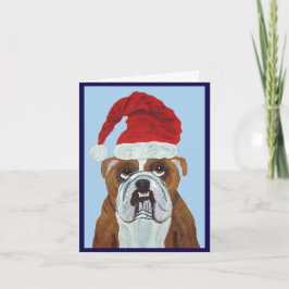 Bulldog Weihnachtsmann Einladung