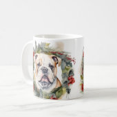 Bulldog Weihnachtsmann Kaffeetasse (Vorderseite Links)