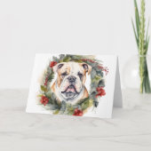 Bulldog Weihnachtsmann Karte (Vorderseite)