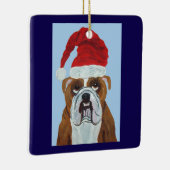 Bulldog Weihnachtsmann Keramikornament (Rechts)
