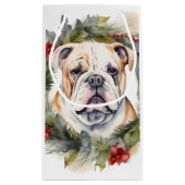 Bulldog Weihnachtsmann Kleine Geschenktüte (Rückseite)