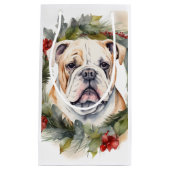 Bulldog Weihnachtsmann Kleine Geschenktüte (Vorderseite)
