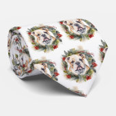 Bulldog Weihnachtsmann Krawatte (Gerollt)