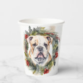 Bulldog Weihnachtsmann Pappbecher (Vorderseite)