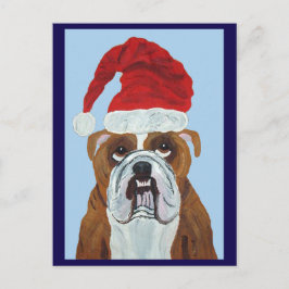 Bulldog Weihnachtsmann Postkarte