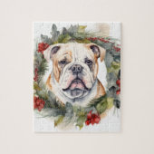 Bulldog Weihnachtsmann Puzzle (Vertikal)