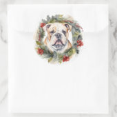 Bulldog Weihnachtsmann Runder Aufkleber (Tasche)