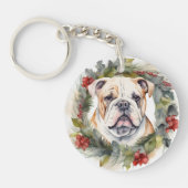 Bulldog Weihnachtsmann Schlüsselanhänger (Vorderseite)