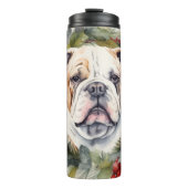 Bulldog Weihnachtsmann Thermosbecher (Vorderseite)