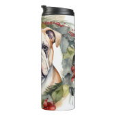 Bulldog Weihnachtsmann Thermosbecher (Nach rechts gedreht)