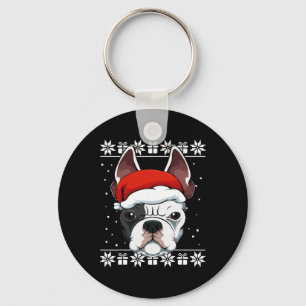 Bulldog Weihnachtsmannmütze Christmas Pajama Niedl Schlüsselanhänger
