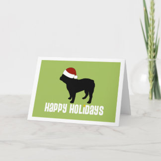 Bulldog-Weihnachtsmannmütze Feiertagskarte