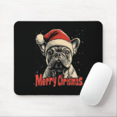 Bulldog Weihnachtsmannmütze Frohe Weihnachten Weih Mousepad (Mit Mouse)
