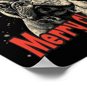 Bulldog Weihnachtsmannmütze Frohe Weihnachten Weih Poster (Ecke)