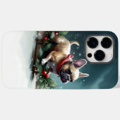Bulldog Weihnachtsschnee im Winter Case-Mate iPhone Hülle (Rückseite (Horizontal))
