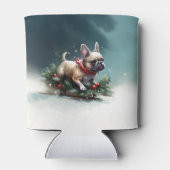 Bulldog Weihnachtsschnee im Winter Dosenkühler (Rückseite)