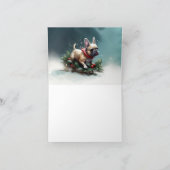 Bulldog Weihnachtsschnee im Winter Karte (Innenseite)