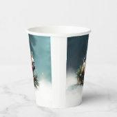 Bulldog Weihnachtsschnee im Winter Pappbecher (Rechts)