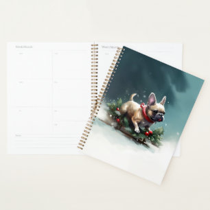 Bulldog Weihnachtsschnee im Winter Planer