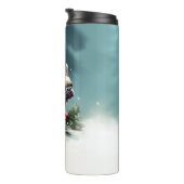 Bulldog Weihnachtsschnee im Winter Thermosbecher (Nach rechts gedreht)