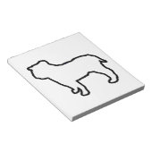 Bulldog Weiße Silhouette Notizblock (angewinkelt)