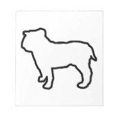 Bulldog Weiße Silhouette Notizblock (Vorderseite)
