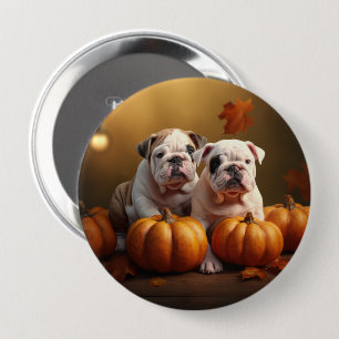 Bulldog Welpe Autumn Delight Pumpen Button