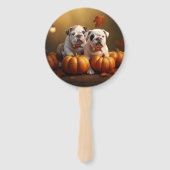 Bulldog Welpe Autumn Delight Pumpen Fächer (Rückseite)