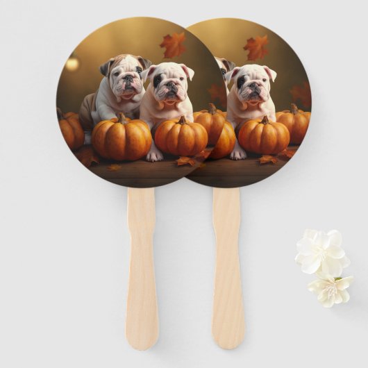 Bulldog Welpe Autumn Delight Pumpen Fächer (Vorne und Hinten)
