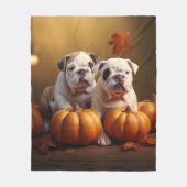 Bulldog Welpe Autumn Delight Pumpen Fleecedecke (Vorderseite)