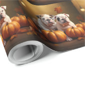 Bulldog Welpe Autumn Delight Pumpen Geschenkpapier (Rolleneckpunkt)