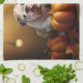 Bulldog Welpe Autumn Delight Pumpen Geschirrtuch (Gefaltet)