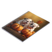 Bulldog Welpe Autumn Delight Pumpen Notizblock (Linke Seite)