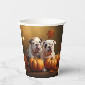 Bulldog Welpe Autumn Delight Pumpen Pappbecher (Vorderseite)