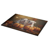 Bulldog Welpe Autumn Delight Pumpen Schneidebrett (Ecke)