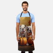 Bulldog Welpe Autumn Delight Pumpen Schürze (Getragen)