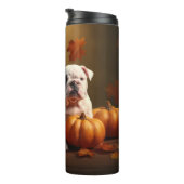 Bulldog Welpe Autumn Delight Pumpen Thermosbecher (Nach rechts gedreht)